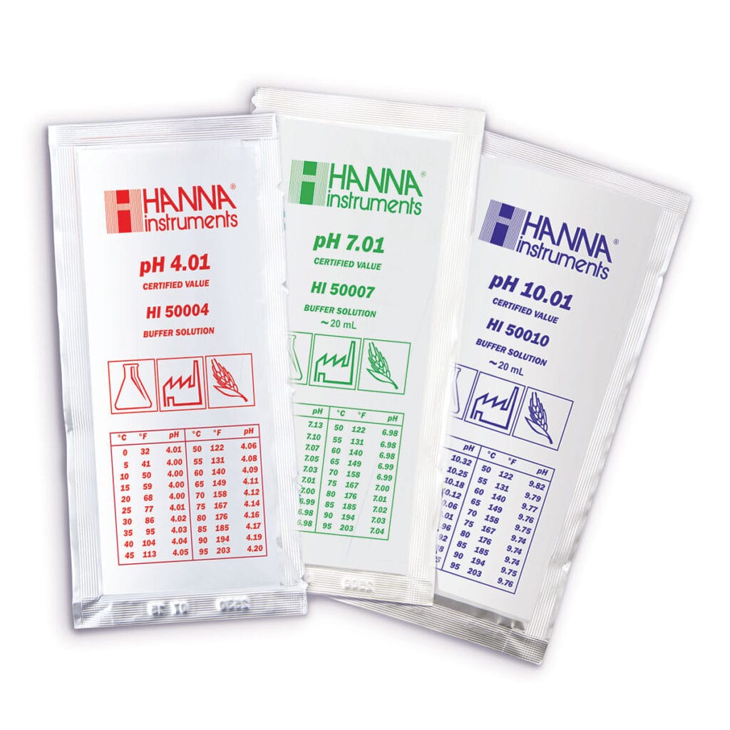 HI77400C pH 4.01 and 7.01 Calibration Buffer Sachets (10 x 20mL