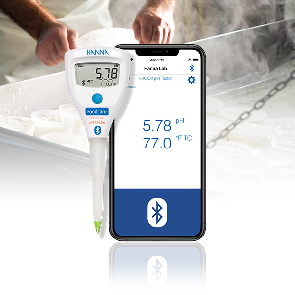 Tester pH con Bluetooth HALO2 per Alimenti e Formaggi - HI9810322