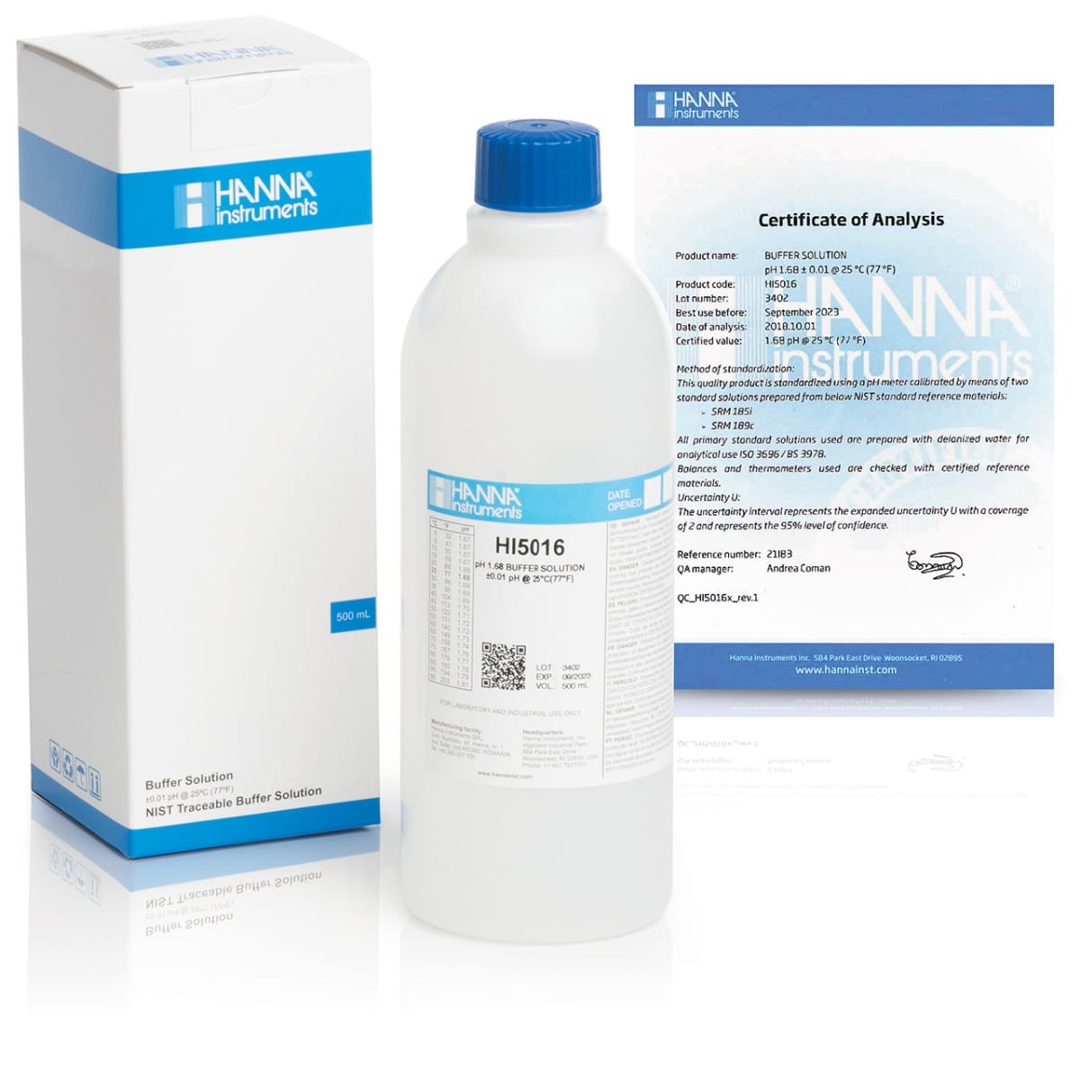 Soluzione tecnica di calibrazione pH 1.68 (500 mL) - HI5016