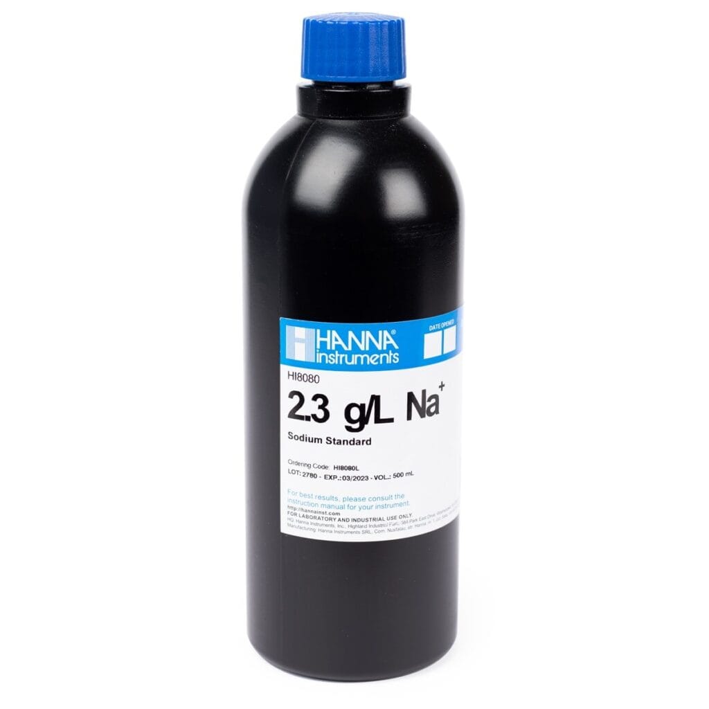 HI8080L Standard Solution at 2.3 g/L Na+ (500 mL) FDA bottle
