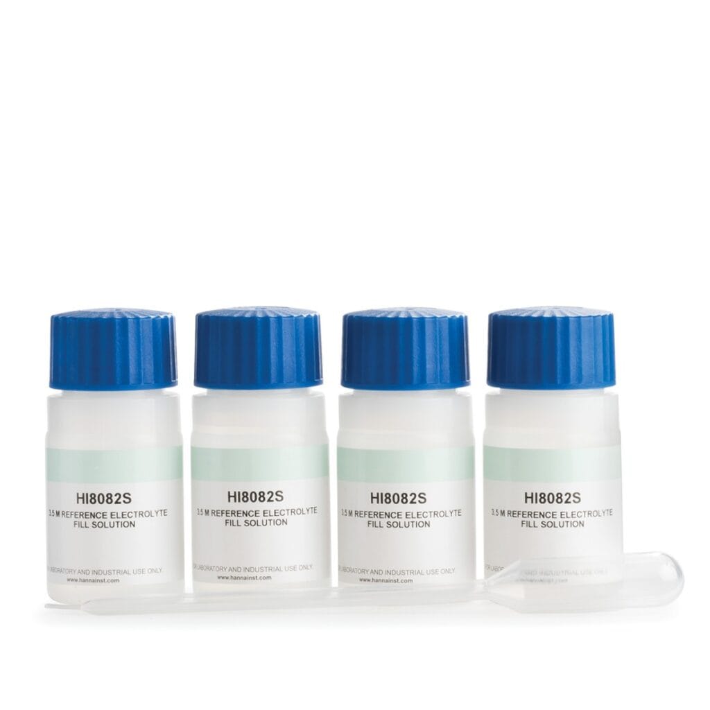 HI8082 3.5M KCl electrolyte fill solution for double-junction electrodes in a FDA Bottle (4 x 30mL)