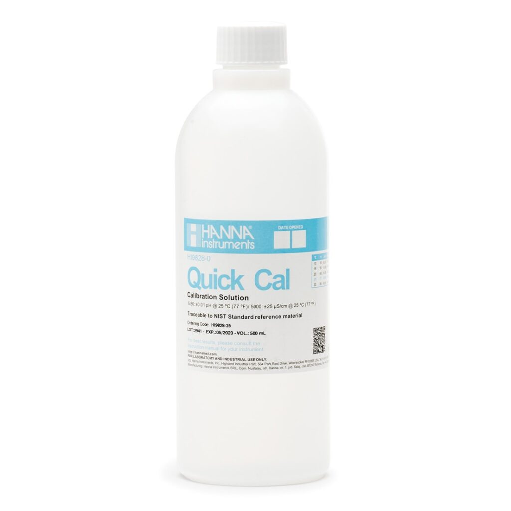 HI9828-25 Quick Calibration Solution (500mL Bottle)