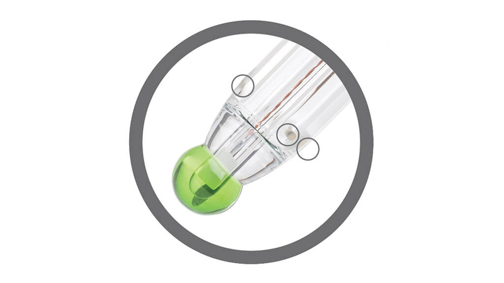 Dettaglio della punta dell'elettrodo per analisi del pH nell'acqua potabile