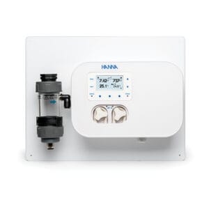 Regolatore pH-Cloro con sonda digitale e sistema di dosaggio_Configurazione con cella di flusso_Pool Line_Hanna instruments