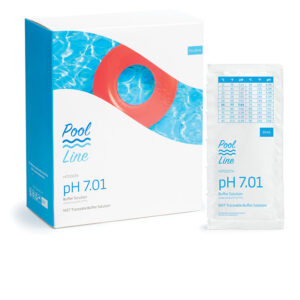 HI700074P_box di 25 bustine da 30 ml per calibrazione a pH 7.01 per piscine e spa